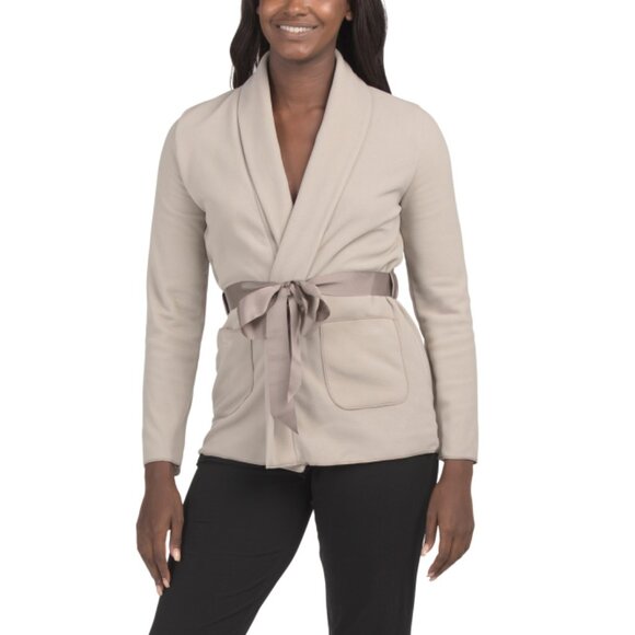 ANTIGEL BY LISE CHARMEL Beige Simply Perfect Short Fleece Lounge Jacket - Picture 1 of 2